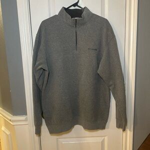 Columbia Sweater Mens XL Long Sleeve 1/4 Zip Pullover Gray Hiking‎ Golf Casual